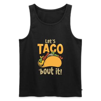 Fast-food Taco Cheesy Jeu de mots humoristique - Débardeur bio Premium Homme - noir - Devant - AI Model Male 178 light (178cm)
