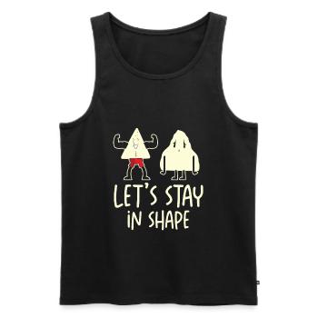 Gym Mignon Motivationnel Géométrique - Débardeur bio Premium Homme - noir - Devant - Michal (187cm)