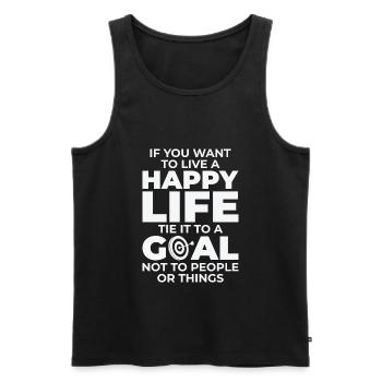 Goal Life Quotes Happy Positive Message - Men's Premium Organic Tank Top - black - Front - Michal (187cm)