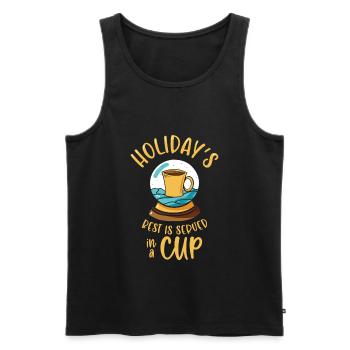 Weihnachten Schneekugel Kaffee Koffein Liebhaber - Männer Premium Bio Tank Top - Schwarz - Vorne - AI Model Male 178 light (178cm)