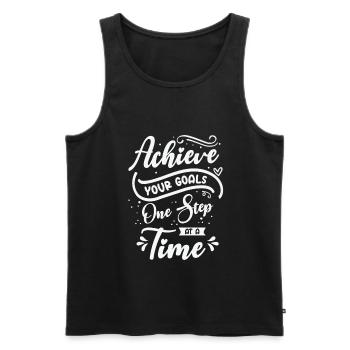 Goal Typography Life Quotes Positive Message - Men's Premium Organic Tank Top - black - Front - AI Model Male 178 light (178cm)