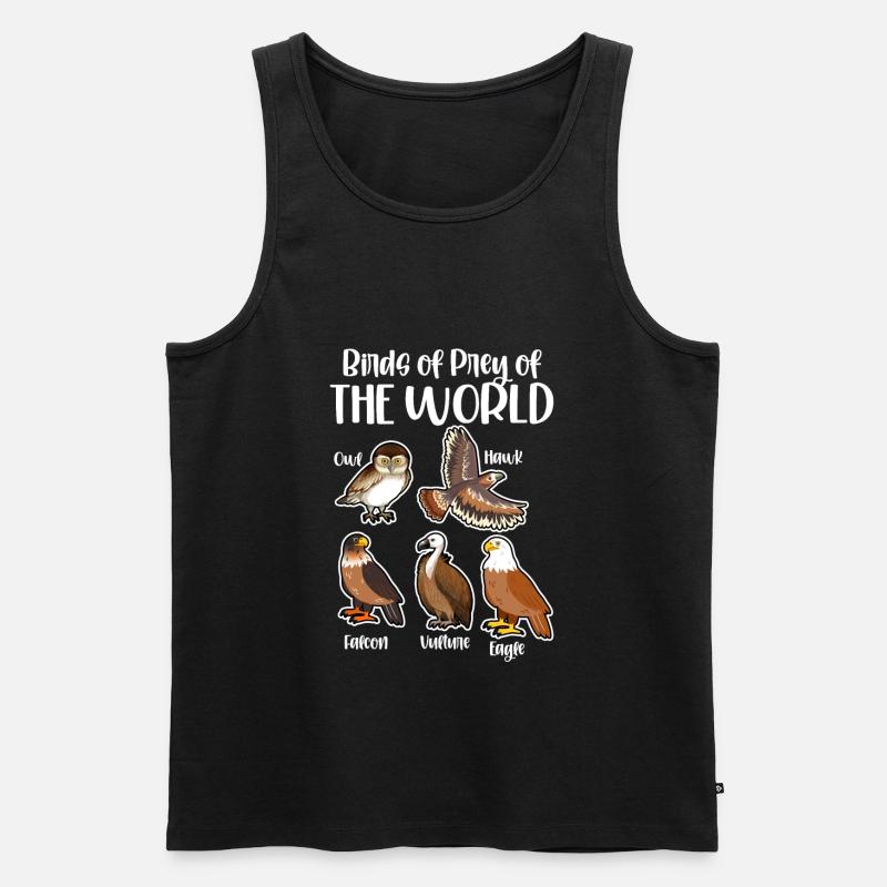 Raubvögel der Welt - Männer Premium Bio Tank Top - Schwarz