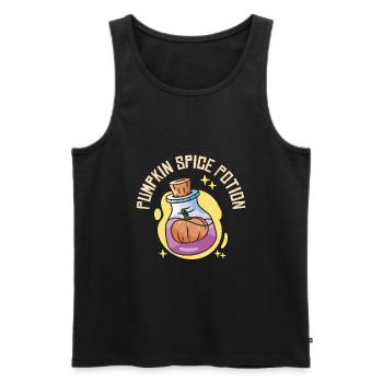 Pumpkin Spice Potion Coffee Enthusiast Halloween - Men's Premium Organic Tank Top - black - Front - AI Model Male 178 light (178cm)