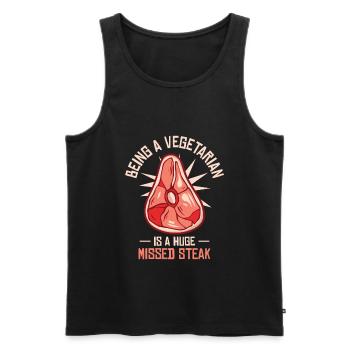 Steak Lover Meat Foodie Steak Meat Lover Beef - Men's Premium Organic Tank Top - black - Front - AI Model Male 178 light (178cm)
