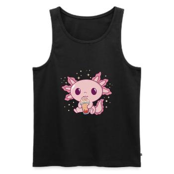 Axolotl Amateur de café Citrouille Spice Latte Axolotl - Débardeur bio Premium Homme - noir - Devant - Michal (187cm)