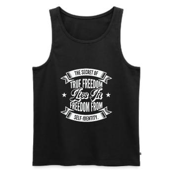 Motivational Freedom Self-care Inspiring Motivator - Men's Premium Organic Tank Top - black - Front - AI Model Male 178 light (178cm)