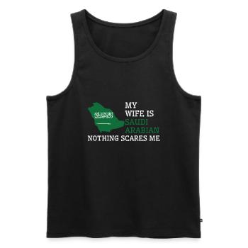 Nichts macht mir Angst Saudi-Arabische Ehefrau - Männer Premium Bio Tank Top - Schwarz - Vorne - AI Model Male 178 light (178cm)