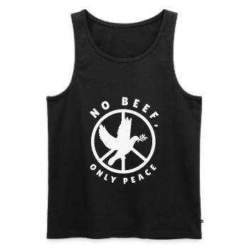 Nature Fan Peace Sign Dove Nature Positivity Bird - Men's Premium Organic Tank Top - black - Front - Michal (187cm)