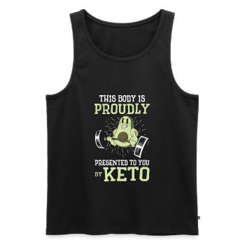 Keto Diet Workout Nutritionniste Avocat - Débardeur bio Premium Homme - noir - Devant - Michal (187cm)
