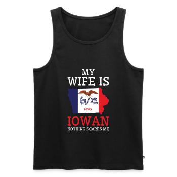 Nothing Scares Me Iowan Wife Iowa - Men's Premium Organic Tank Top - black - Front - Michal (187cm)