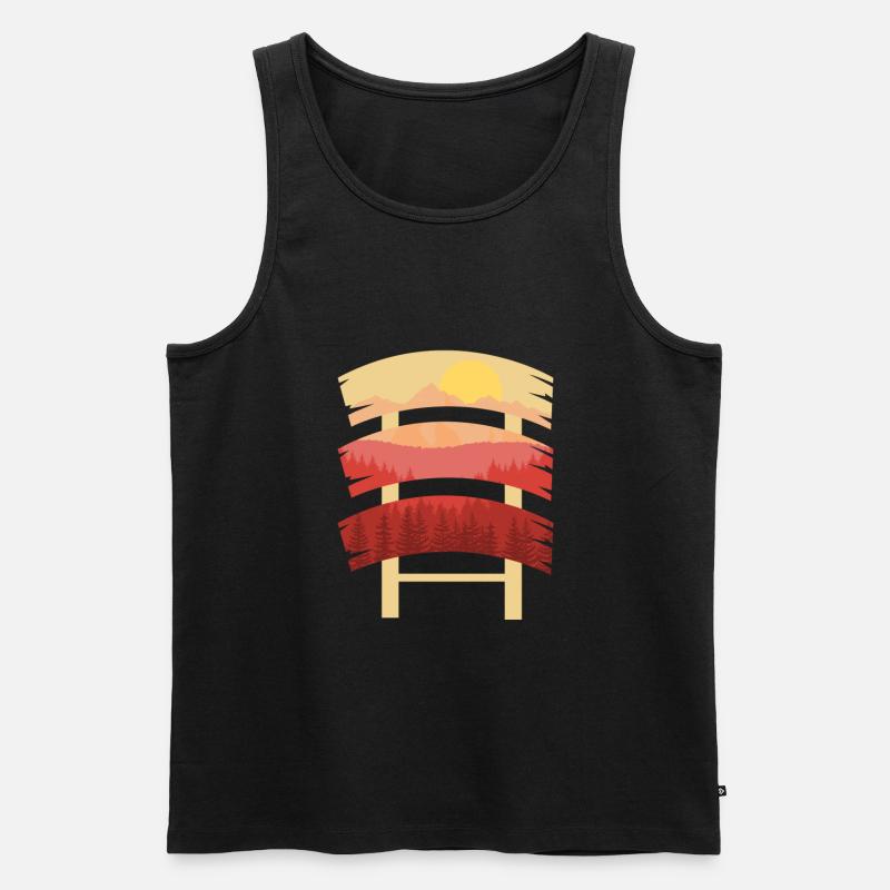 Wanderziel Schild Scenery - Männer Premium Bio Tank Top - Schwarz