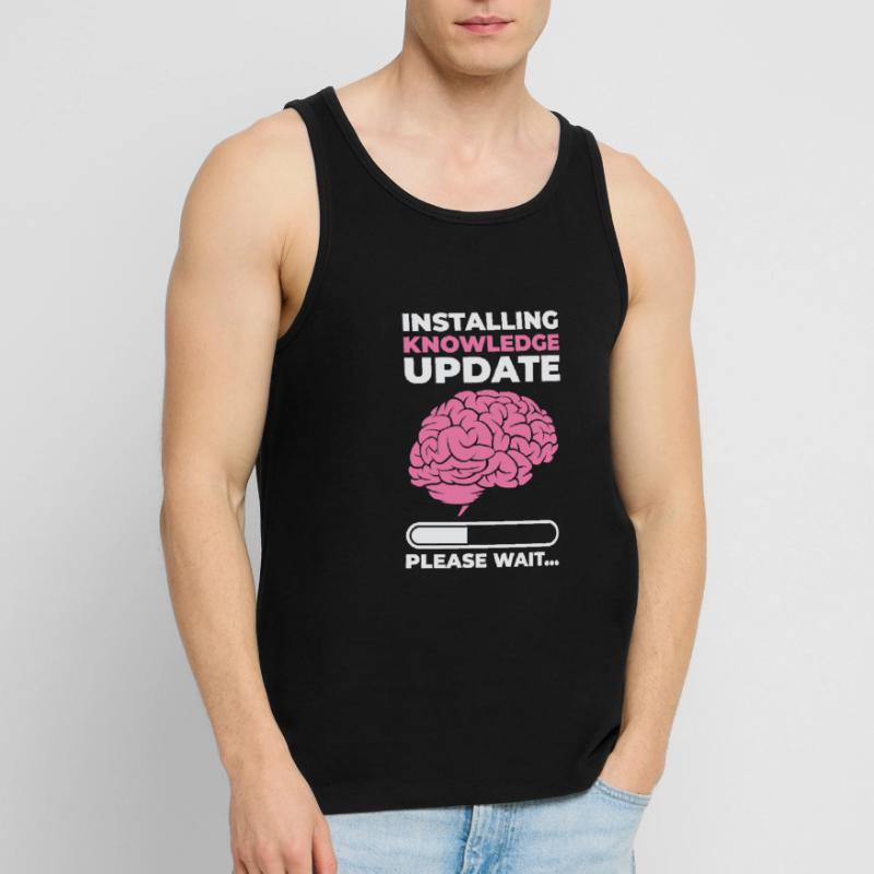 Installing Knowledge Update Student Brain Loading Men's Premium Organic Tank Top
