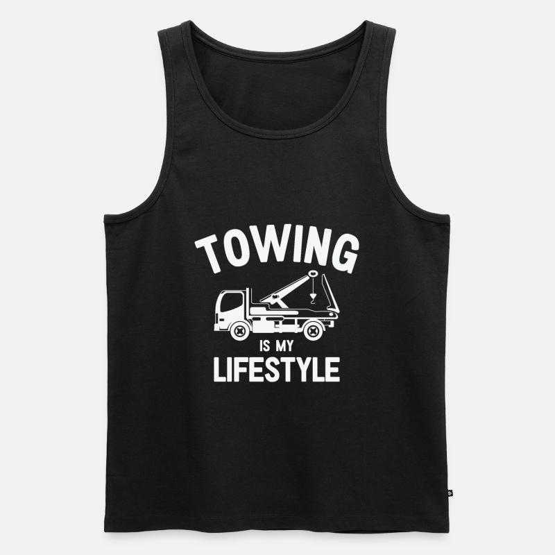 Abschleppwagenfahrer Lebensstil Abschleppen - Männer Premium Bio Tank Top - Schwarz