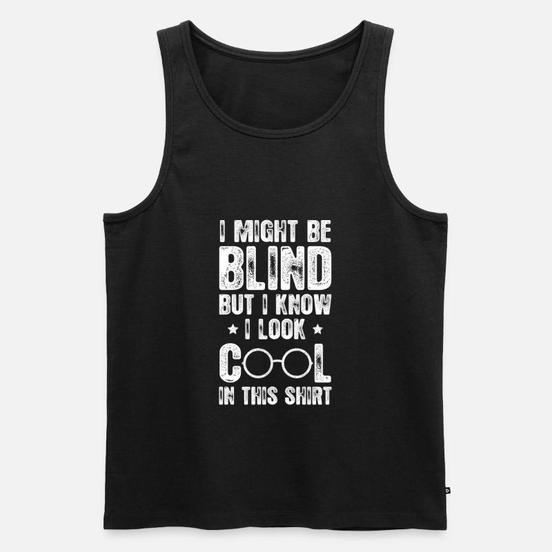 Braille-Schrift Blinde Blindheit Bewusstsein - Männer Premium Bio Tank Top - Schwarz