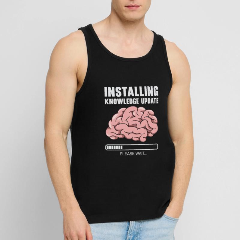 Installing Knowledge Update Student Brain Loading Men's Premium Organic Tank Top