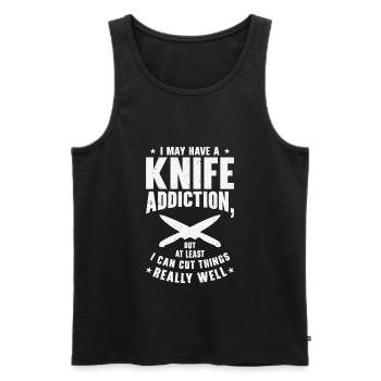 Messersammler Messer Sammeln - Männer Premium Bio Tank Top - Schwarz - Vorne - Michal (187cm)