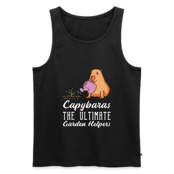 Gartenarbeit Capybara Garten Pflanzung Gärtner - Männer Premium Bio Tank Top - Schwarz - Vorne - AI Model Male 178 light (178cm)