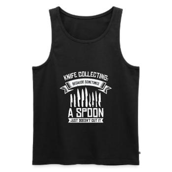Messersammler Messer Sammeln - Männer Premium Bio Tank Top - Schwarz - Vorne - Michal (187cm)