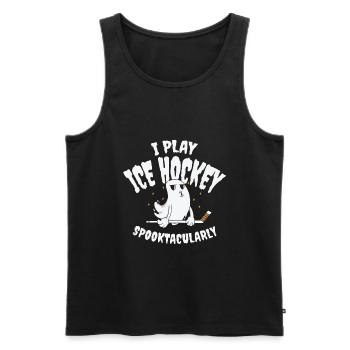 Eishockey Sport Halloween Saison Geisterspieler - Männer Premium Bio Tank Top - Schwarz - Vorne - Michal (187cm)