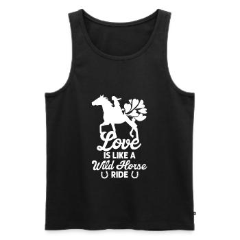 Saint-Valentin Equitation Love Horse Silhouette - Débardeur bio Premium Homme - noir - Devant - Michal (187cm)