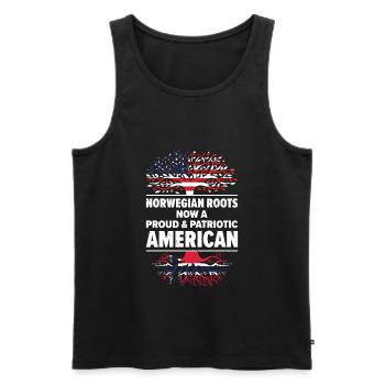 Geboren Norwegisch Norwegen Amerikanisch USA - Männer Premium Bio Tank Top - Schwarz - Vorne - Michal (187cm)