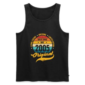 Retro 18 Years May 2005 Birthday Vintage Bday - Men's Premium Organic Tank Top - black - Front - Michal (187cm)