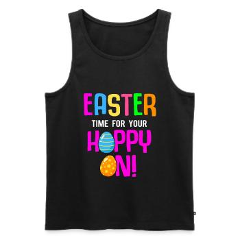 Easter Rabbit Easter Flowers Eggs - Men's Premium Organic Tank Top - black - Front - Michal (187cm)