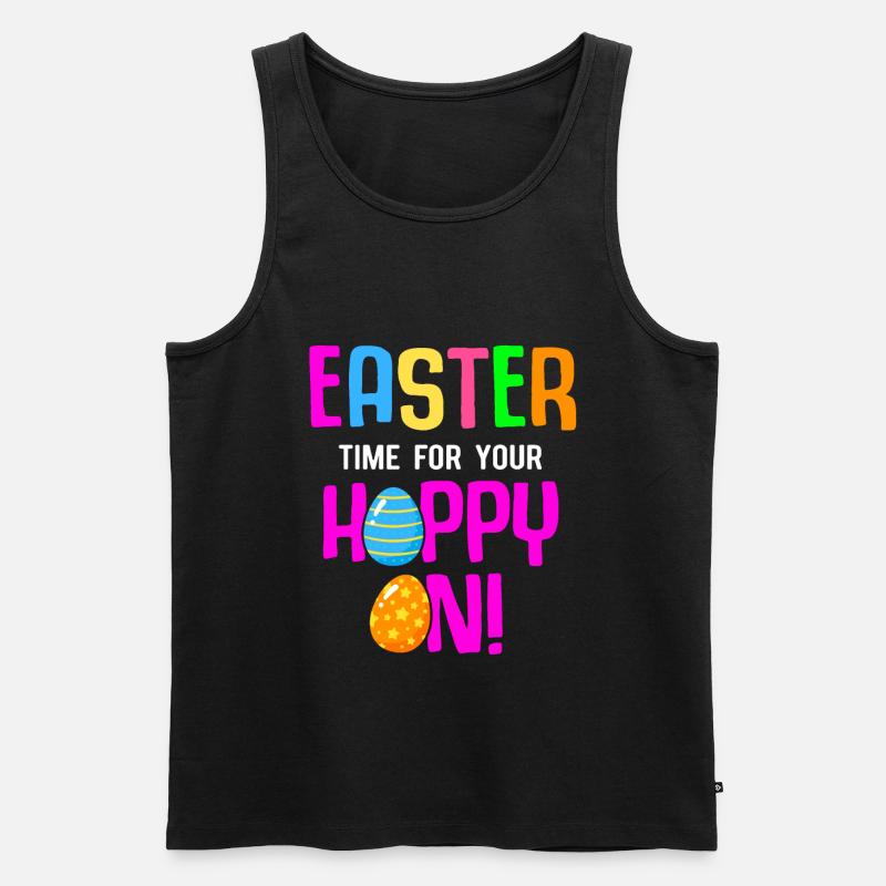 Easter Rabbit Easter Flowers Eggs - Men's Premium Organic Tank Top - black