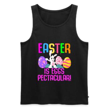Easter Rabbit Easter Flowers Eggs - Men's Premium Organic Tank Top - black - Front - Michal (187cm)