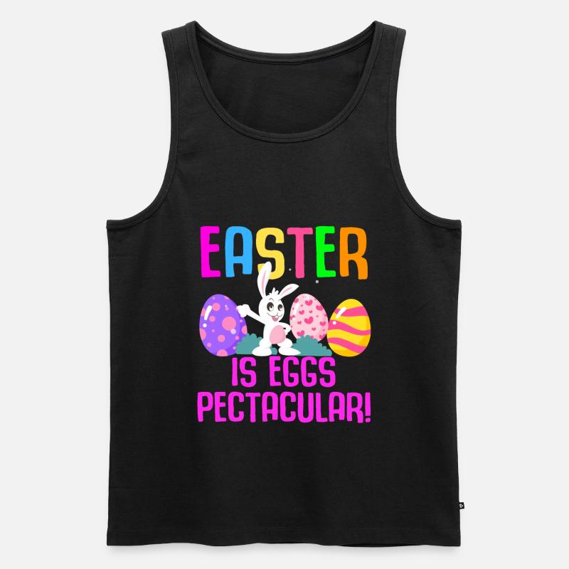 Easter Rabbit Easter Flowers Eggs - Men's Premium Organic Tank Top - black