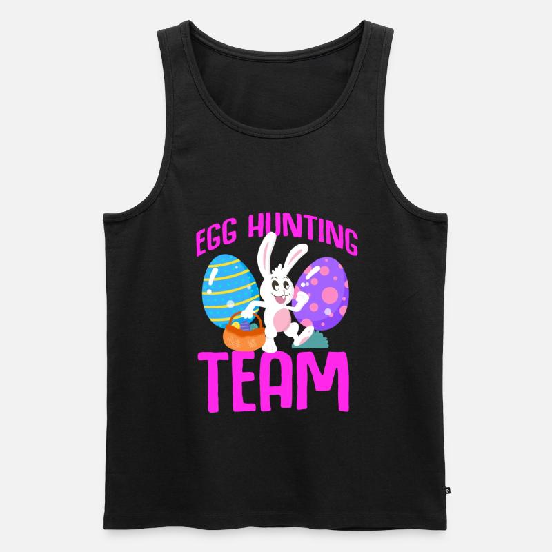 Easter Rabbit Easter Flowers Eggs - Men's Premium Organic Tank Top - black