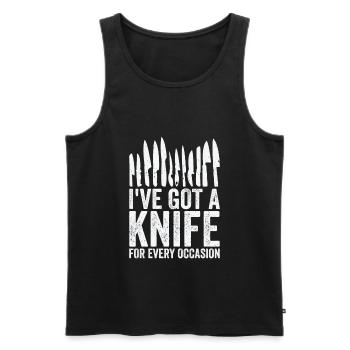 Messersammler Messer Sammeln - Männer Premium Bio Tank Top - Schwarz - Vorne - Michal (187cm)