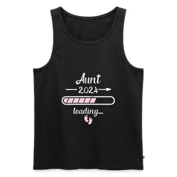 Aunt 2024 Loading Pregnancy Auntie Birth - Men's Premium Organic Tank Top - black - Front - AI Model Male 178 light (178cm)