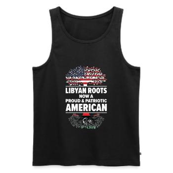 Geboren in Libyen Libyen Amerikaner USA - Männer Premium Bio Tank Top - Schwarz - Vorne - AI Model Male 178 light (178cm)