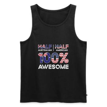Geboren Australien Australien Amerikanisch USA - Männer Premium Bio Tank Top - Schwarz - Vorne - Michal (187cm)