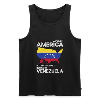 Geborener Venezolaner Venezuela Amerikaner USA - Männer Premium Bio Tank Top - Schwarz - Vorne - AI Model Male 178 light (178cm)