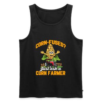 Corn Agriculture Crops Farming Farmer - Men's Premium Organic Tank Top - black - Front - Michal (187cm)