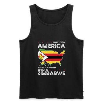 Né au Zimbabwe Zimbabwe États-Unis - Débardeur bio Premium Homme - noir - Devant - AI Model Male 178 light (178cm)