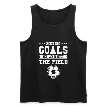 Journée internationale de la femme Objectif de la puissance du football féminin - Débardeur bio Premium Homme - noir - Devant - Michal (187cm)