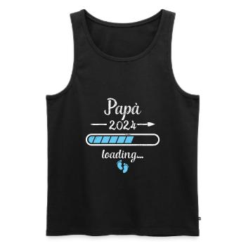 Papá 2024 Loading Schwangerschaft Papa Vater - Männer Premium Bio Tank Top - Schwarz - Vorne - Michal (187cm)