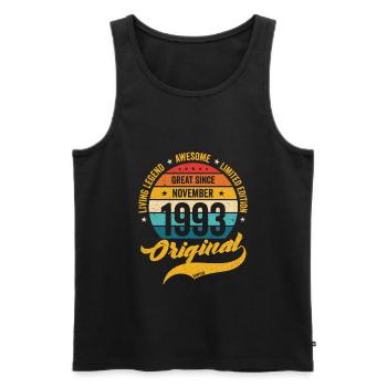 Retro 30 Jahre November 1993 Geburtstag Vintage - Männer Premium Bio Tank Top - Schwarz - Vorne - Michal (187cm)