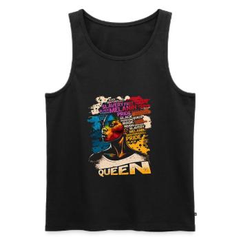 Juneteenth BLM Black Proud Woman Strong Black - Débardeur bio Premium Homme - noir - Devant - AI Model Male 178 light (178cm)