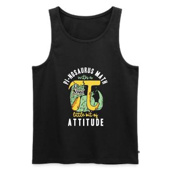 Pi-nosaurus math avec un peu de posture - Débardeur bio Premium Homme - noir - Devant - AI Model Male 178 light (178cm)