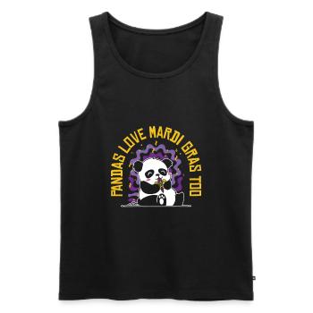 Mardi Gras Carnival Panda Mask Parade Costume - Men's Premium Organic Tank Top - black - Front - Michal (187cm)