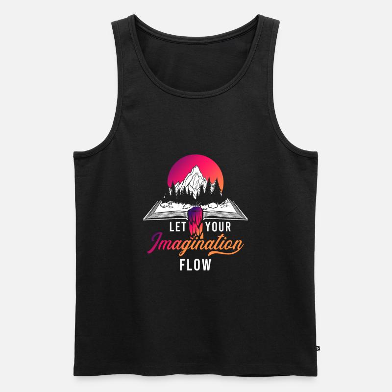 Space River Mountain Imagination - Männer Premium Bio Tank Top - Schwarz