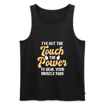 Massagetherapeutin Therapie lizenzierter Masseur - Männer Premium Bio Tank Top - Schwarz - Vorne - Michal (187cm)