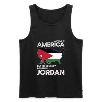Born Jordanian Jordan American USA Citizenship - Men's Premium Organic Tank Top - black - Front - Michal (187cm)