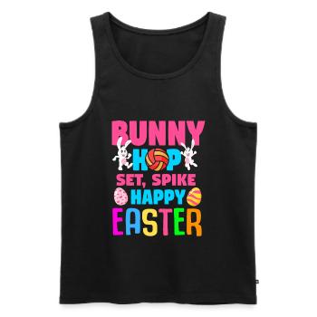 Lapin de volley-ball de Pâques Vacances Lapin Sports - Débardeur bio Premium Homme - noir - Devant - Michal (187cm)
