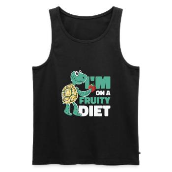 Turtle Strawberry Fruit Diet Wildlife Pet Owner - Men's Premium Organic Tank Top - black - Front - Michal (187cm)