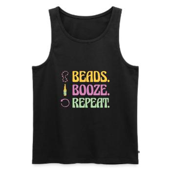 Mardi Gras Carnival Drinking Beer Beads Festival - Men's Premium Organic Tank Top - black - Front - Michal (187cm)